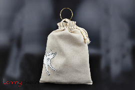 Laundry bag with cat embroidery(big size)